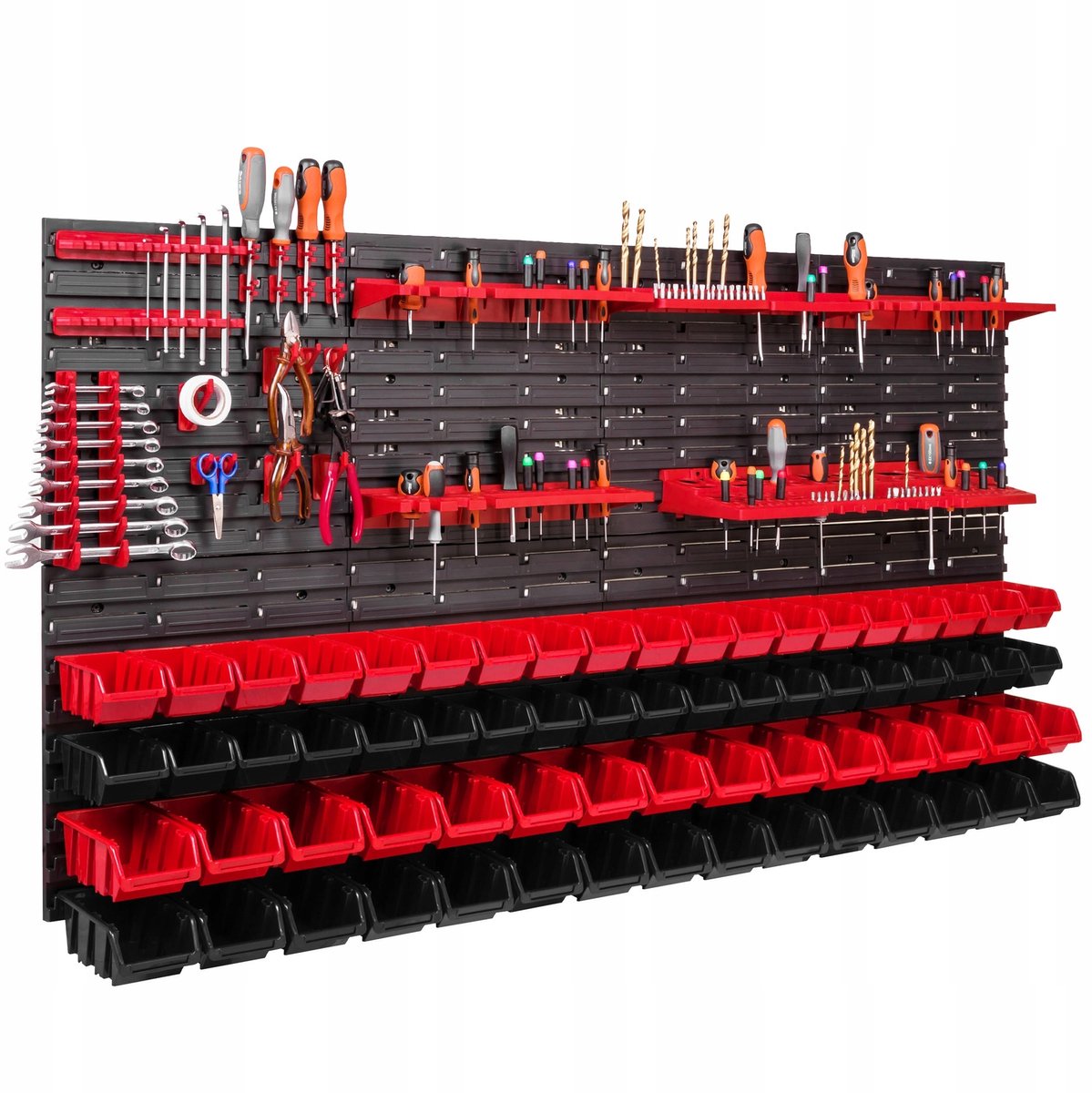 Werkplaatsgereedschapbord 156x78cm met 68 bakken en ophangsystemen
