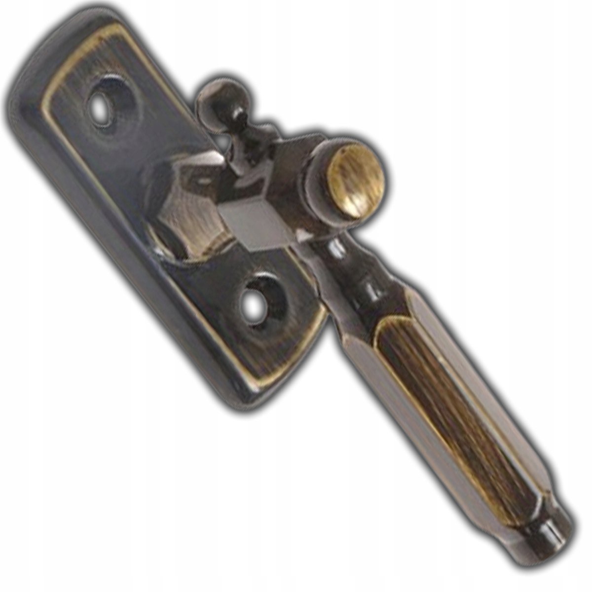 Retro Raamklink met Pen - 1 Armig - Patina
