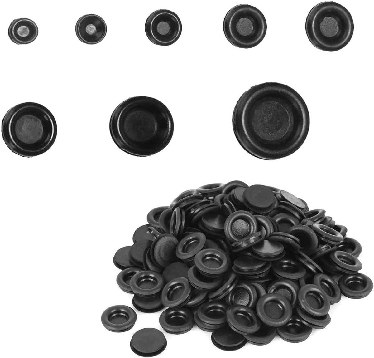 Rubber grommet 400 stuks - rubber afdichtring - flexibele bescherming - ideaal voor kabels en draden - ShopVlot