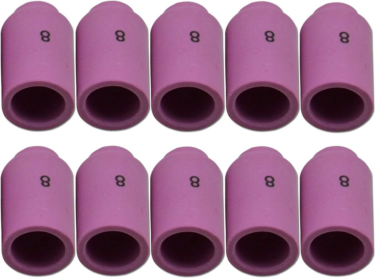 TIG-lasnozzle 13N12#8 - Alumina 12,5mm x 30mm - Geschikt voor PTA SR DB WP 9 20 25 - Set van 10 stuks - ShopVlot