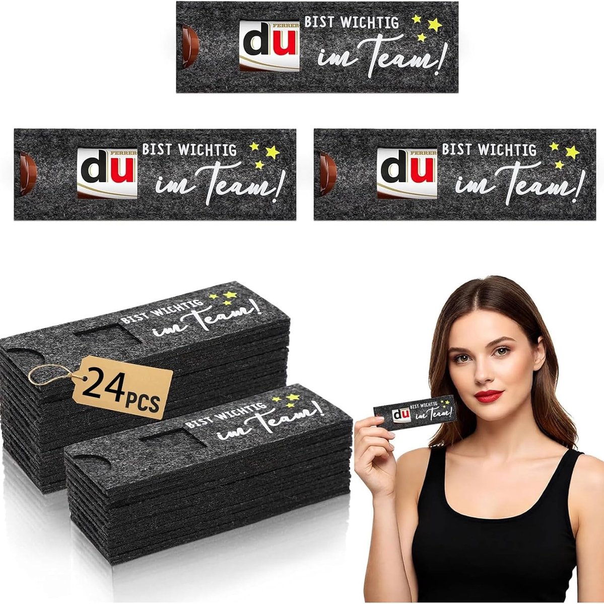 Vilten geschenkverpakking - 24 stuks - milieuvriendelijk vilt - perfect voor teamgeschenken - ShopVlot
