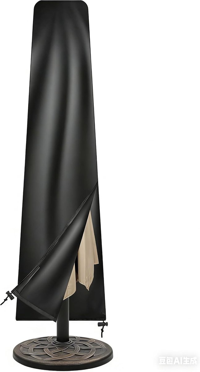 Parasol hoes 183 x 25 x 35 cm - zwarte waterdichte stof - weerbestendig - bescherming tegen regen en zon - ShopVlot