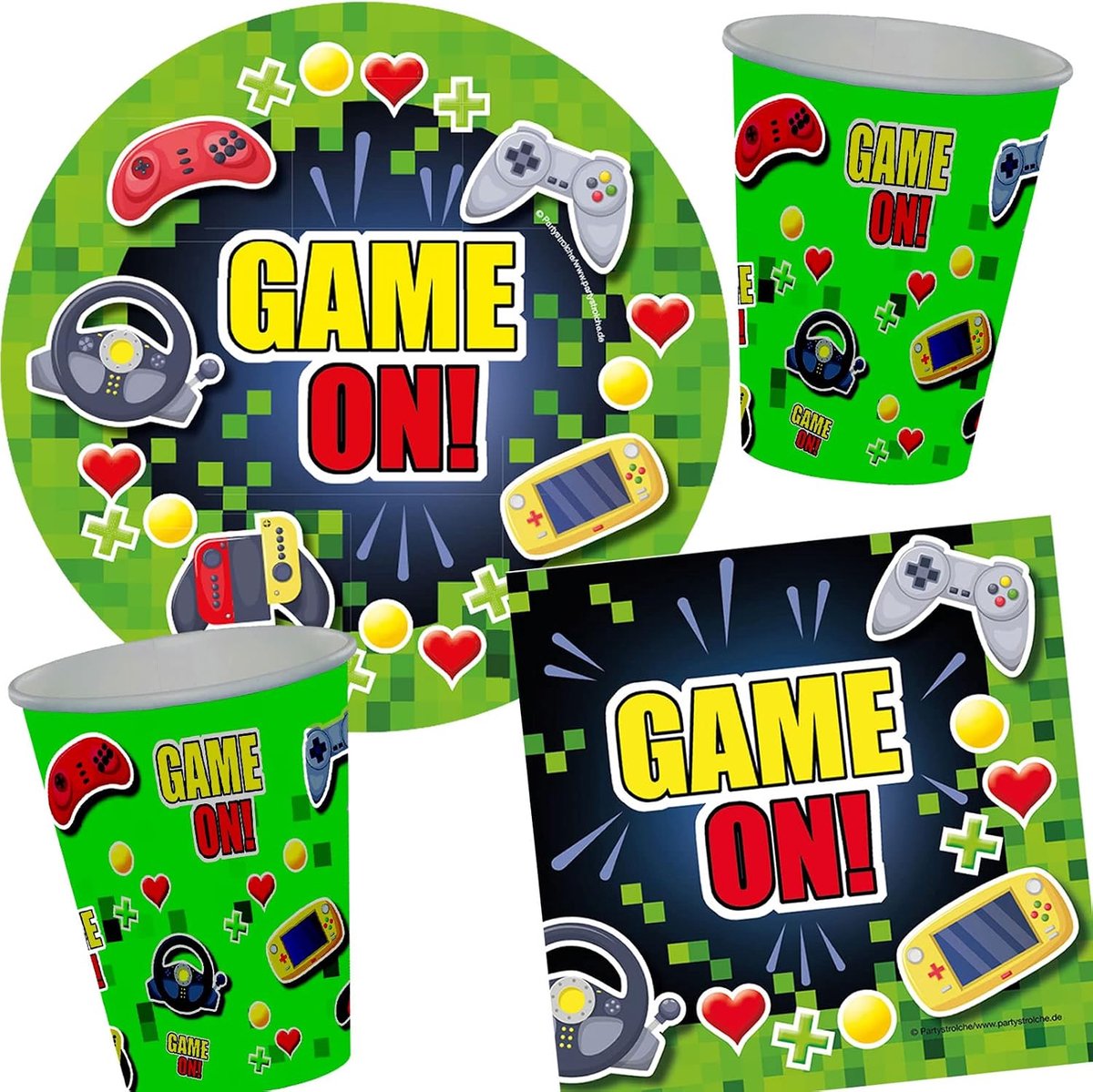 Papieren servetten 33 x 33 cm - Gamer thema - 20 stuks - Perfect voor kinderfeestjes - ShopVlot