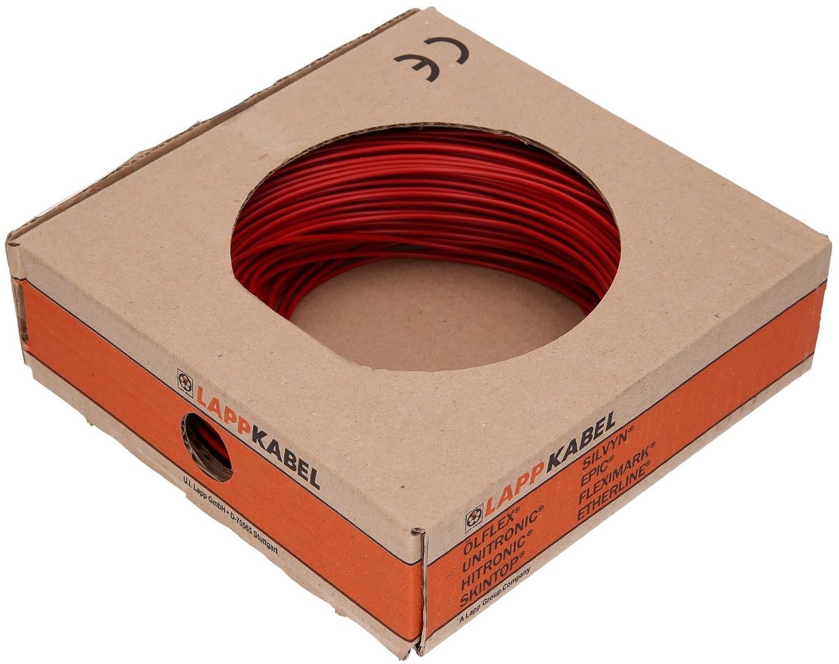 H05V-K 1X1.0 rode PVC kabel - HAR-gecertificeerd - vlamvertragend - ideaal voor machines en schakelkasten - ShopVlot