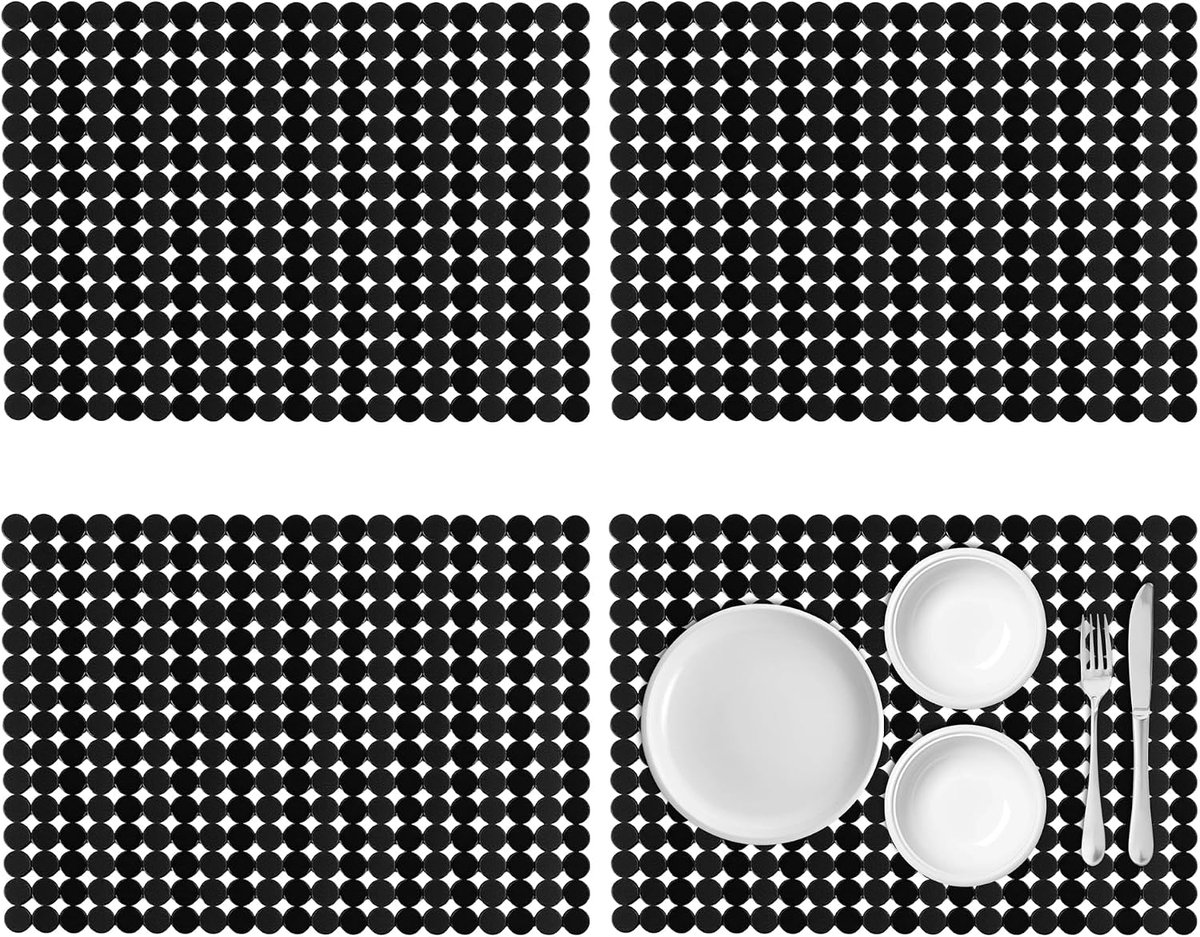 gootsteeninzetstukken 40 x 30 cm - zwart pvc afdruipmat - snel afvoerende gootsteenbescherming - ShopVlot