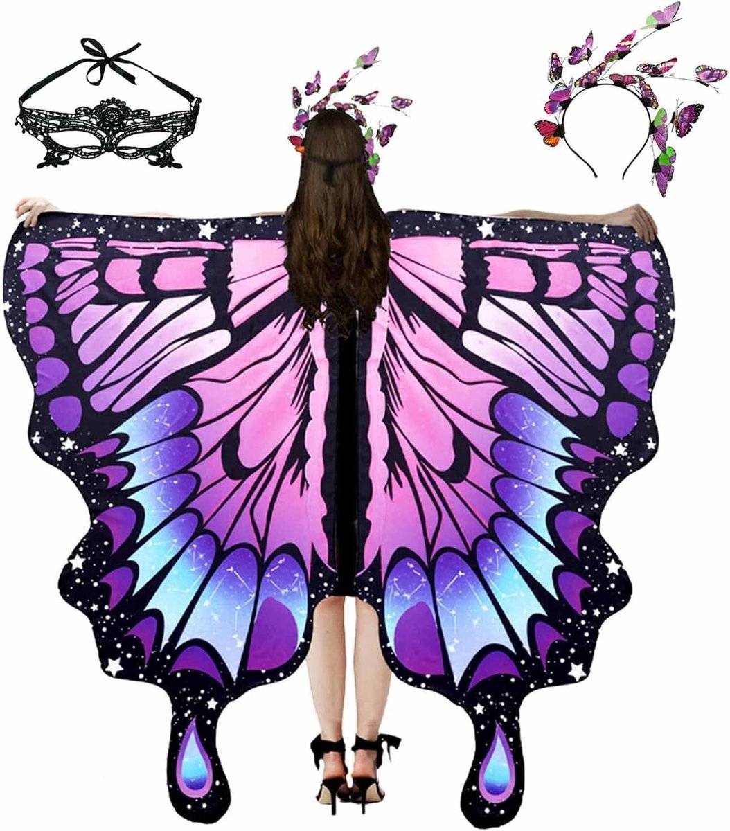 Vleermuis kostuum dames - carnaval kostuum - set van 3 accessoires - perfect voor feestjes - ShopVlot