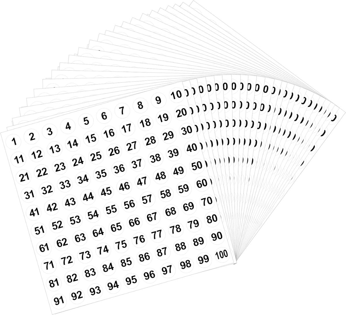 Nummerstickers 2500 Stuks - Wit - Zelfklevend en Makkelijk te Plakken - Ideaal voor Organiseren - ShopVlot