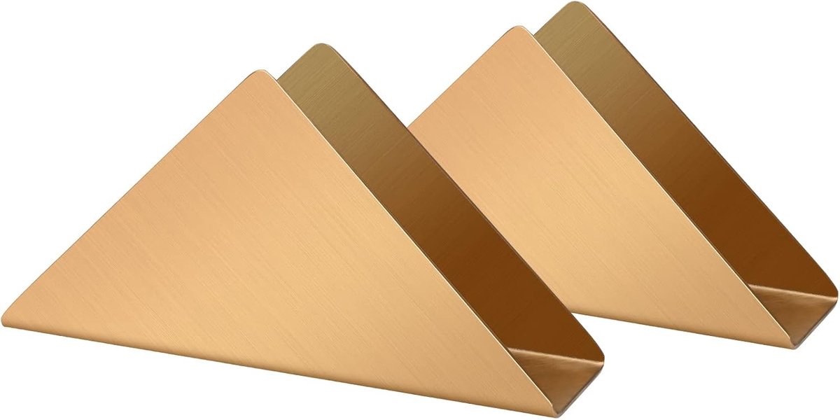 Napkin Holder 2 Pack - Gouden RVS - Minimalistisch Driehoekig - Perfect voor Feestjes - ShopVlot