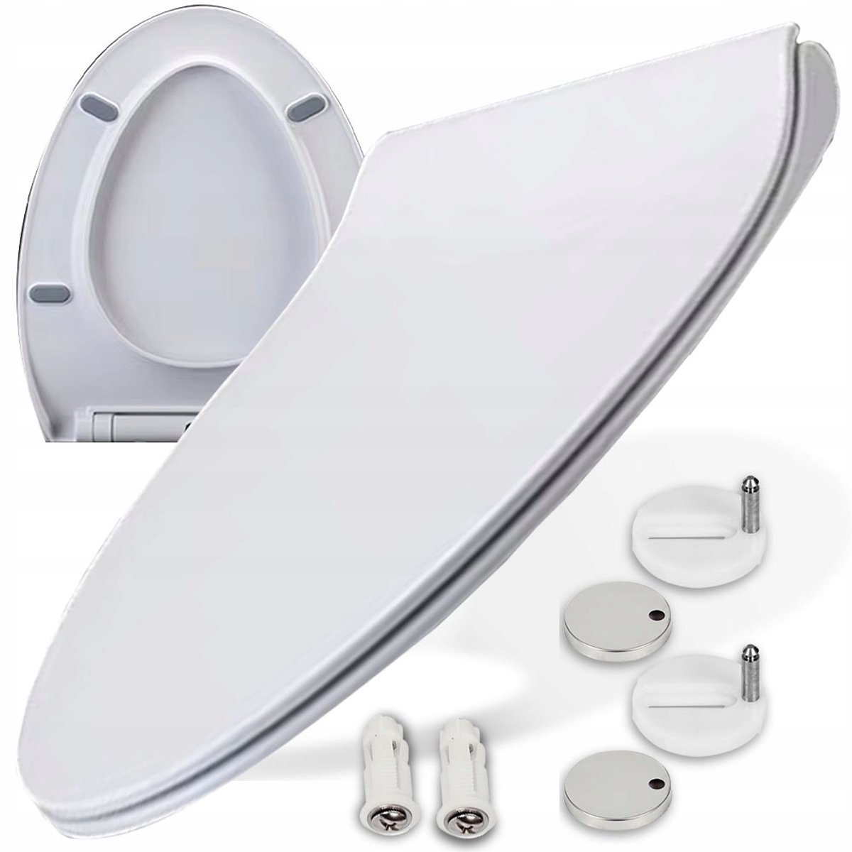 Universele Soft-Close Toiletbril - Wit, Makkelijk Schoon te Maken
