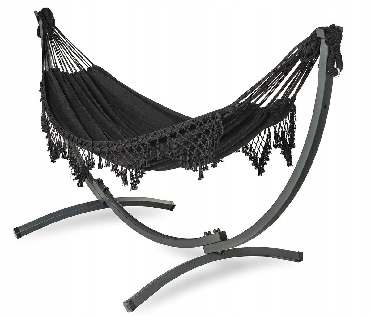 Merkloos Metalen Hamak Standaard met 2-persoons Boho Hangmat - 220kg