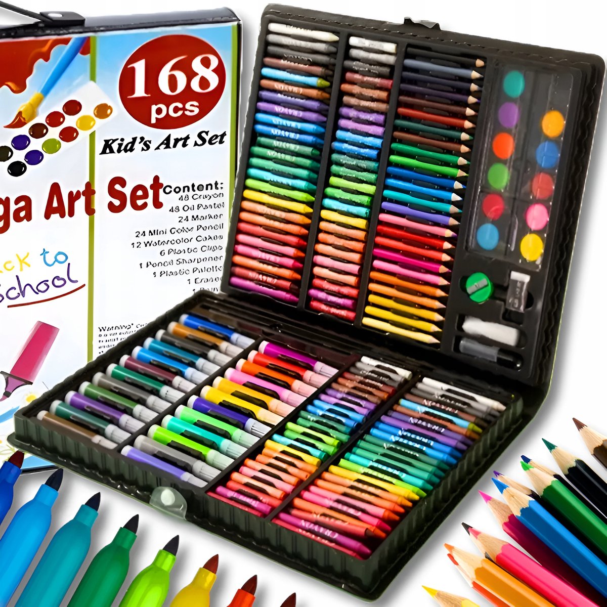 Creatieve Teken- en Schilderkit voor Kinderen in Koffer - 168 Delen