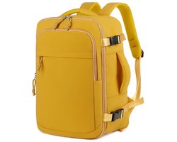 Reisrugzak voor handbagage – Geschikt als handbagage – Geschikt voor reizen en dagelijks gebruik – Rugzak voor dames en heren – 40x30x20 cm – Unisex – Geel