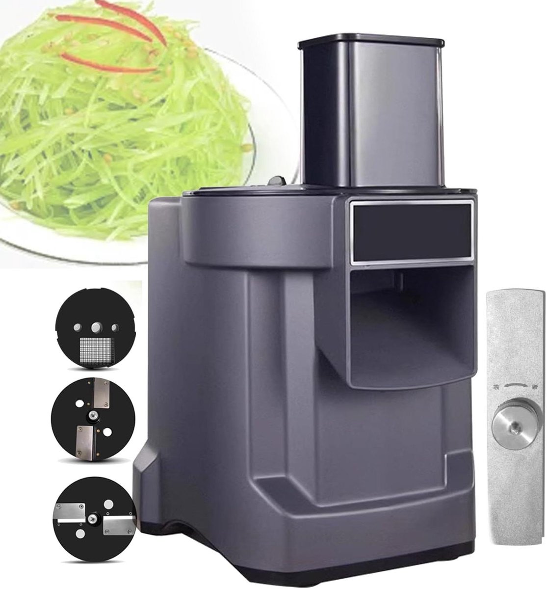Mini Keukenmachine - Groentehakker Snijmachine - Efficiënte Groenteverwerking - 3-in-1 Multifunctioneel - 100W - Zilver
