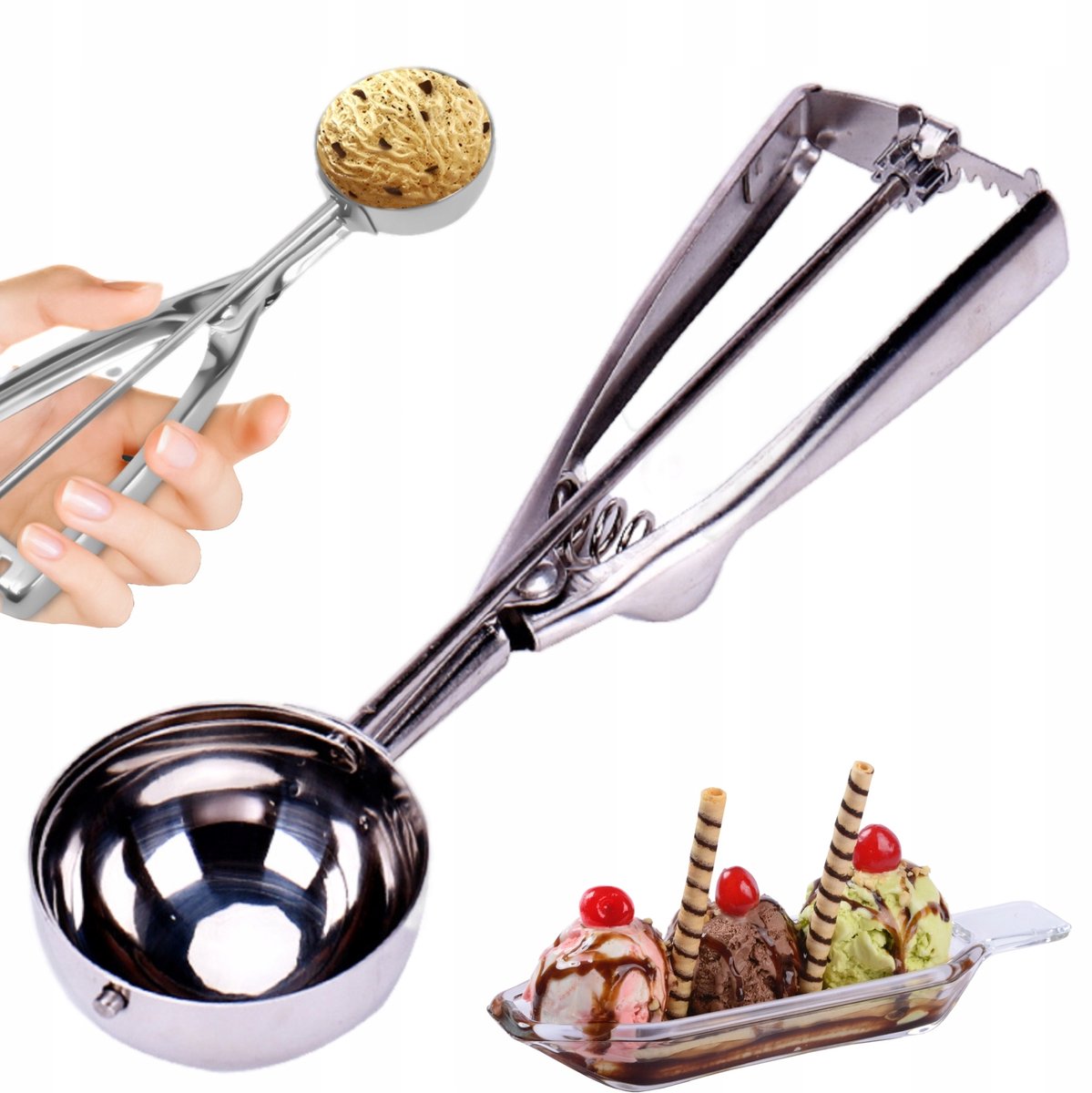 RVS IJsschep 6cm - Perfecte Bolletjes IJs & Aardappelen