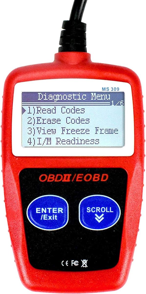 KZQ Scanner codelezer voor auto - Diagnostische tool voor motorstoring - Leest en wist foutcodes met freeze frame data - I/M gereedheidscontrole - Zwart