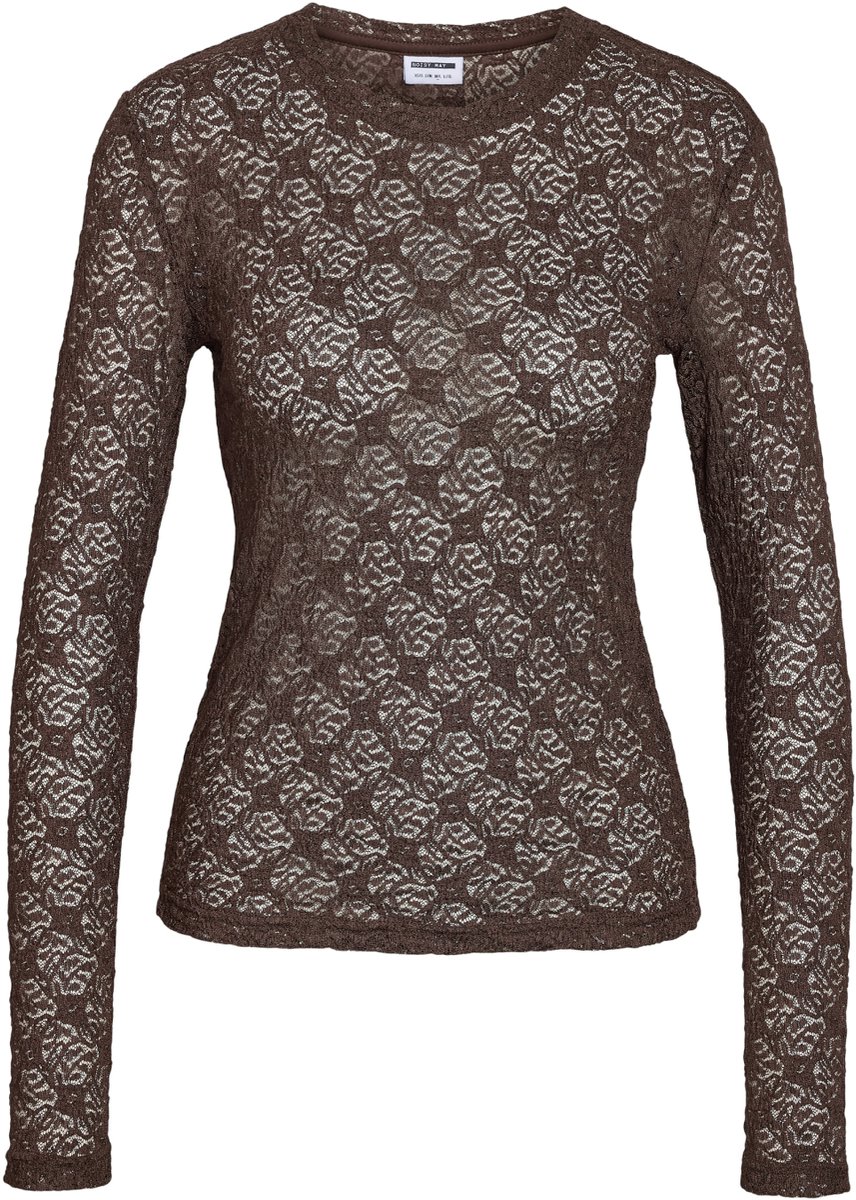 Noisy may Top Nmjudith L/s Lace Top Noos 27034819 Chocolate Brown Dames Maat - M