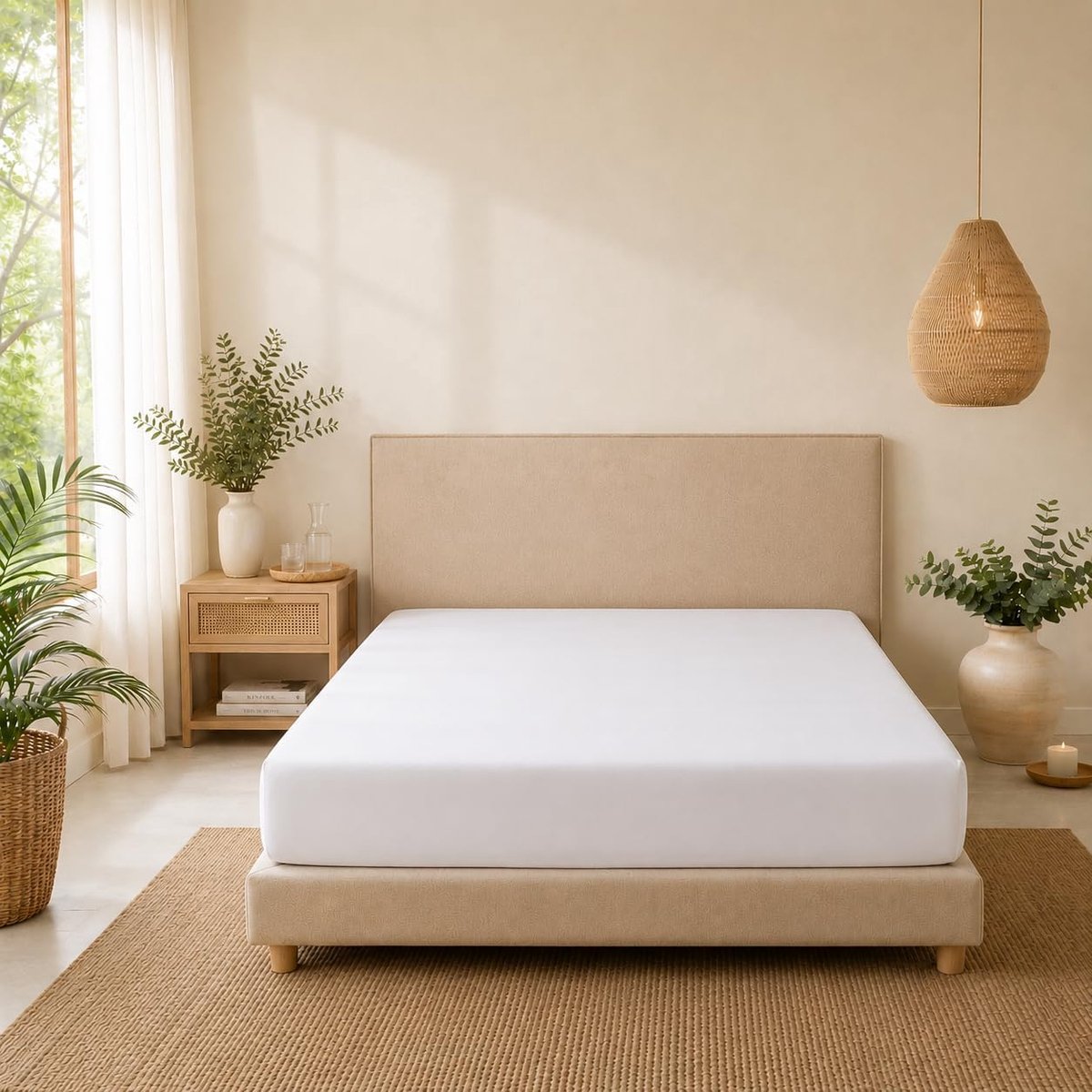 Bamboe Hoeslaken 150 x 200 cm - 100% Tanboocel - FSC en Oeko-Tex gecertificeerd - Ademend en hypoallergeen - ShopVlot