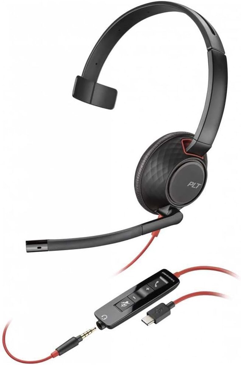 Hoofdtelefoon mono - USB-C/A en 3,5 mm - geluidsisolatie microfoon - heldere communicatie - ShopVlot