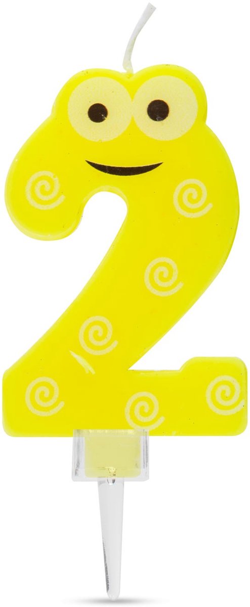 Verjaardagskaars Cijfer 2 - verjaardagscijfer, decoratiekaars, feestkaars, getalkaars, cake-kaars, decoratie, verjaardag [56182-2]