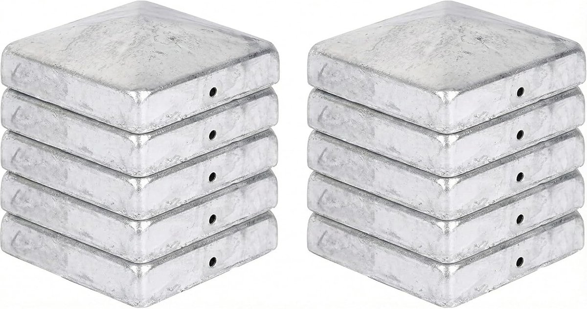 Pole Cap pyramide 71 x 71 mm - staal vuur-galvaniseerd - met bevestigingsgaten - bescherm houten palen - ShopVlot