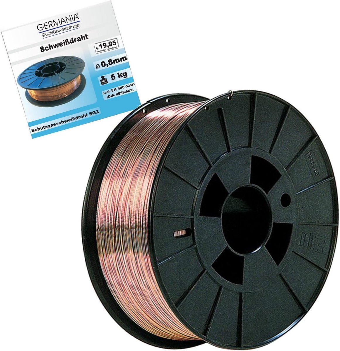 Lasdraad 0.8mm 5kg - SG2 G3Si1 - Handige kunststof spoel - Geschikt voor MIG/MAG lassen - ShopVlot