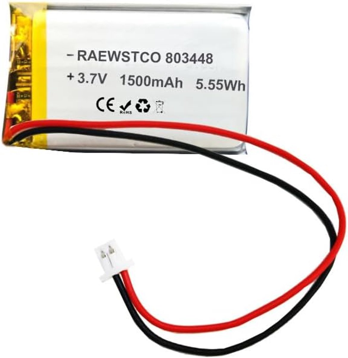 Lithium polymer batterij 1500 mAh - 3.7V - oplaadbare energie - ideaal voor schoonheidstoestellen - ShopVlot