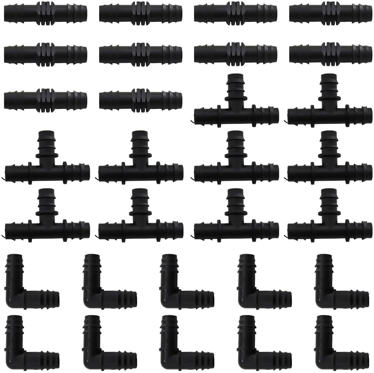 Irrigatie fittingen 30 stuks - 16 mm - T, L en rechte koppelingen - ideaal voor tuinirrigatie - ShopVlot