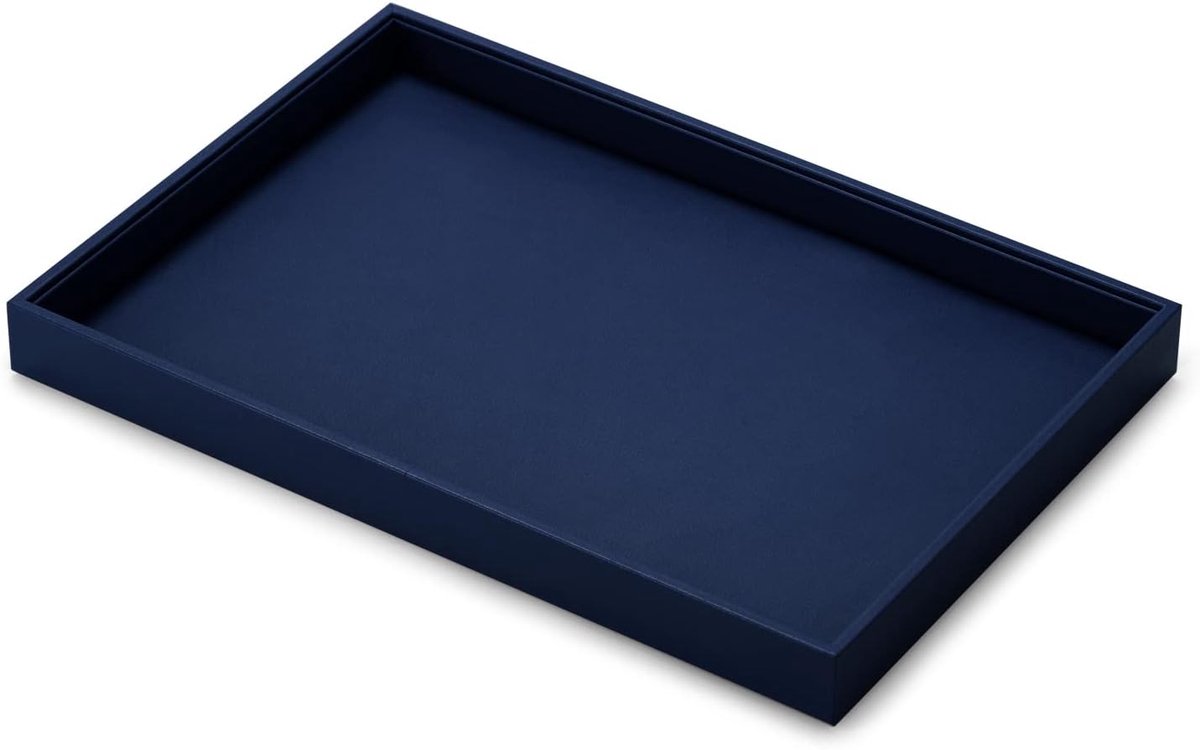 Sieraden tray 35 x 24 cm - Blauw leer - Organisator voor sieraden - Beschermt uw sieraden - ShopVlot