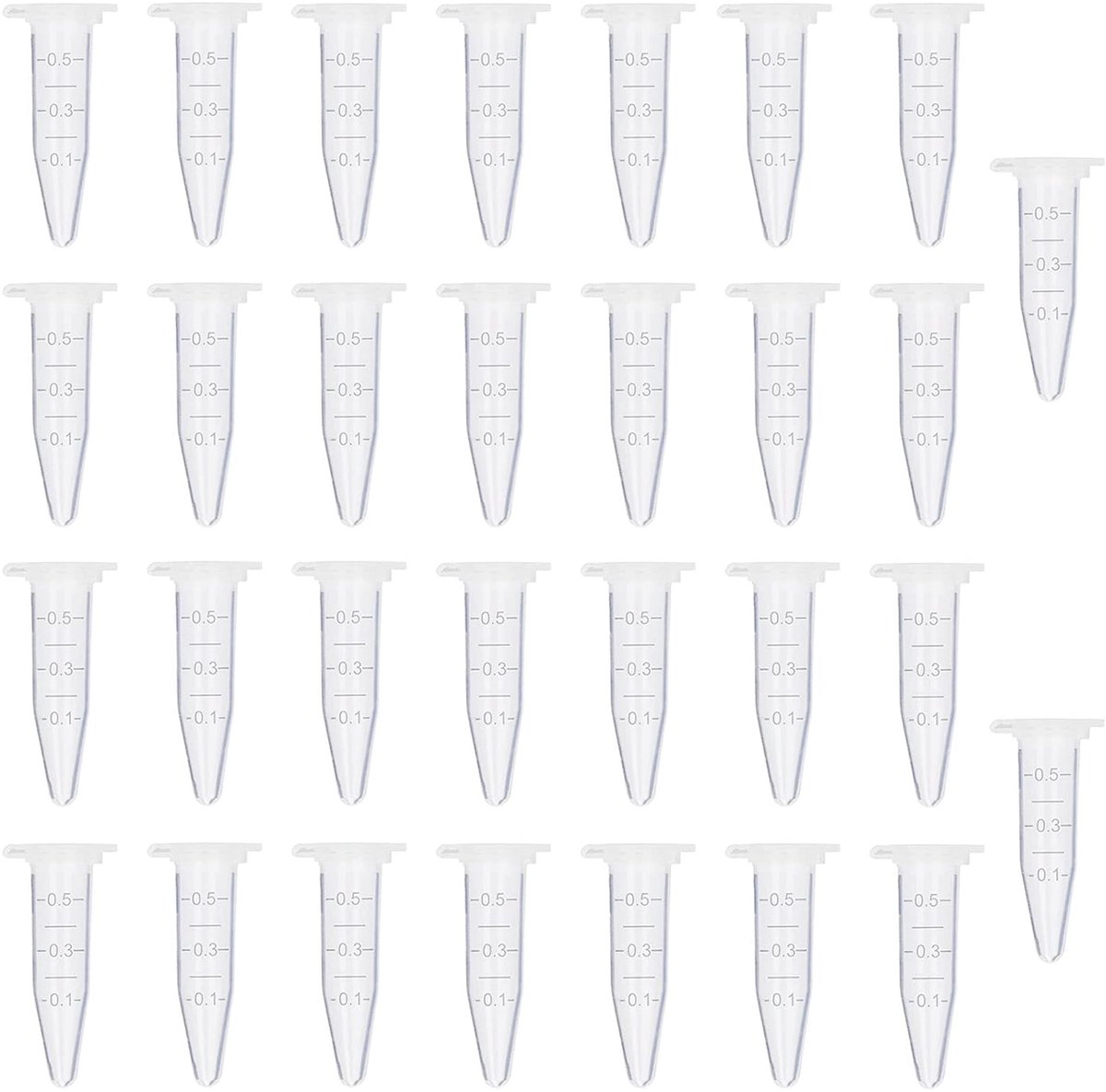 Centrifugebuizen 1 ml - Conische microtubes - 30 stuks met deksel - Vermijdt contaminatie - ShopVlot