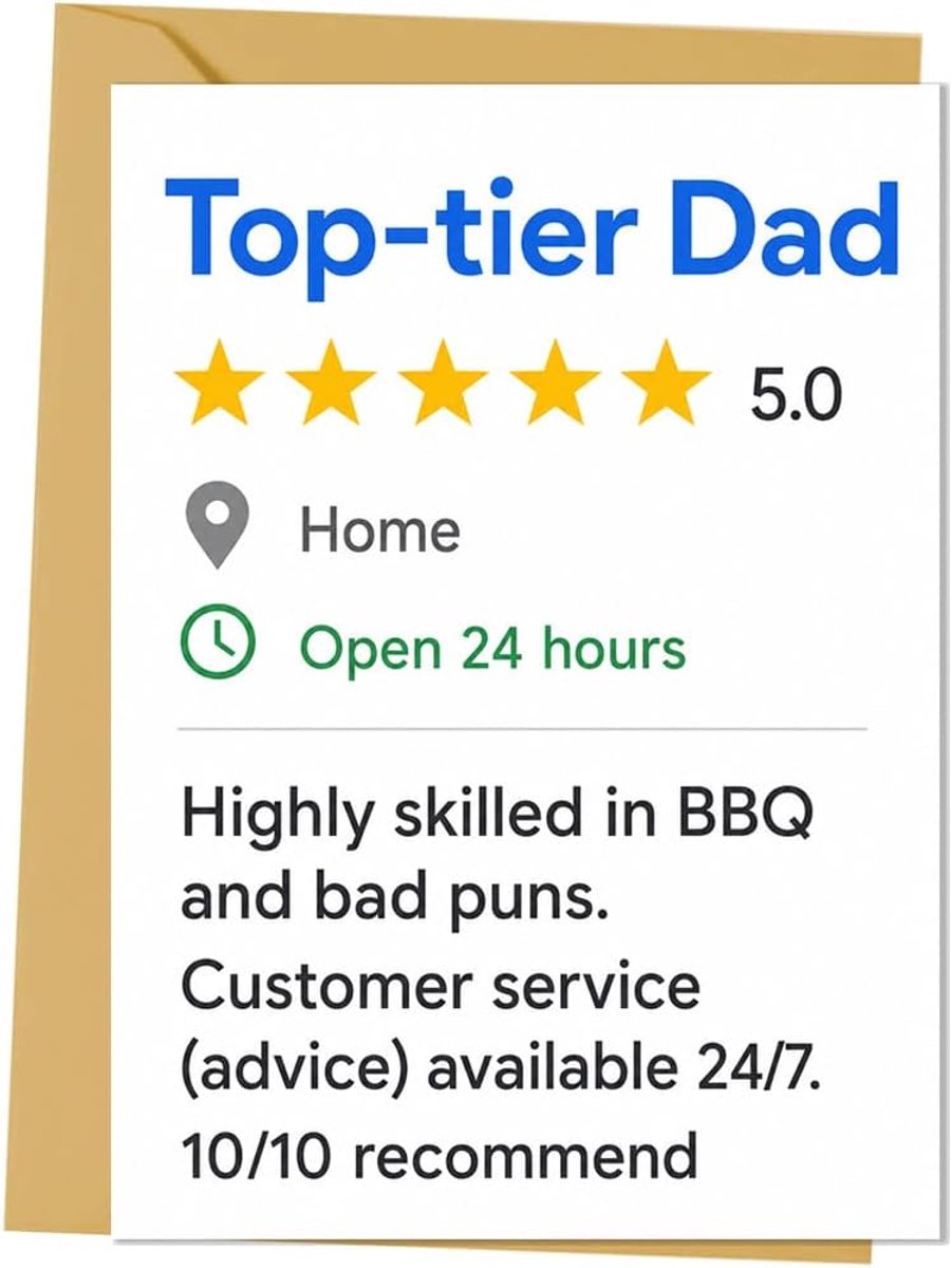 Verjaardagskaart voor papa - premium karton - schattige 5 sterren papa - schrijf je eigen boodschap - ShopVlot