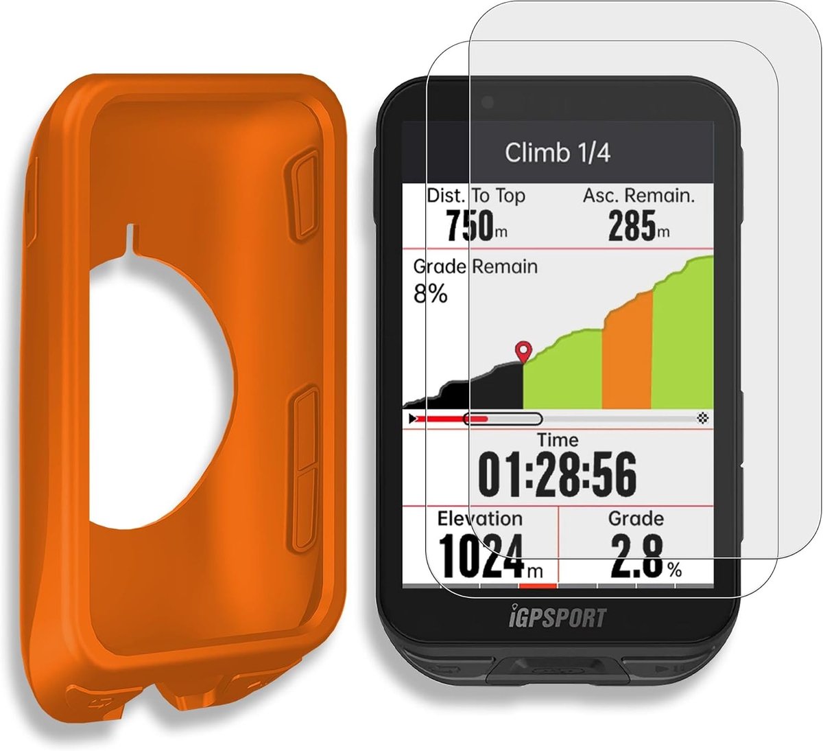 siliconen hoes en screenprotector voor iGPSPORT iGS800 - schokbestendig - duurzaam - perfecte bescherming - ShopVlot