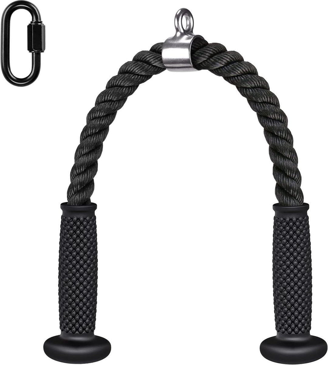 Triceps touw - zware nylon - rubberen uiteinden - comfortabele grip - ShopVlot