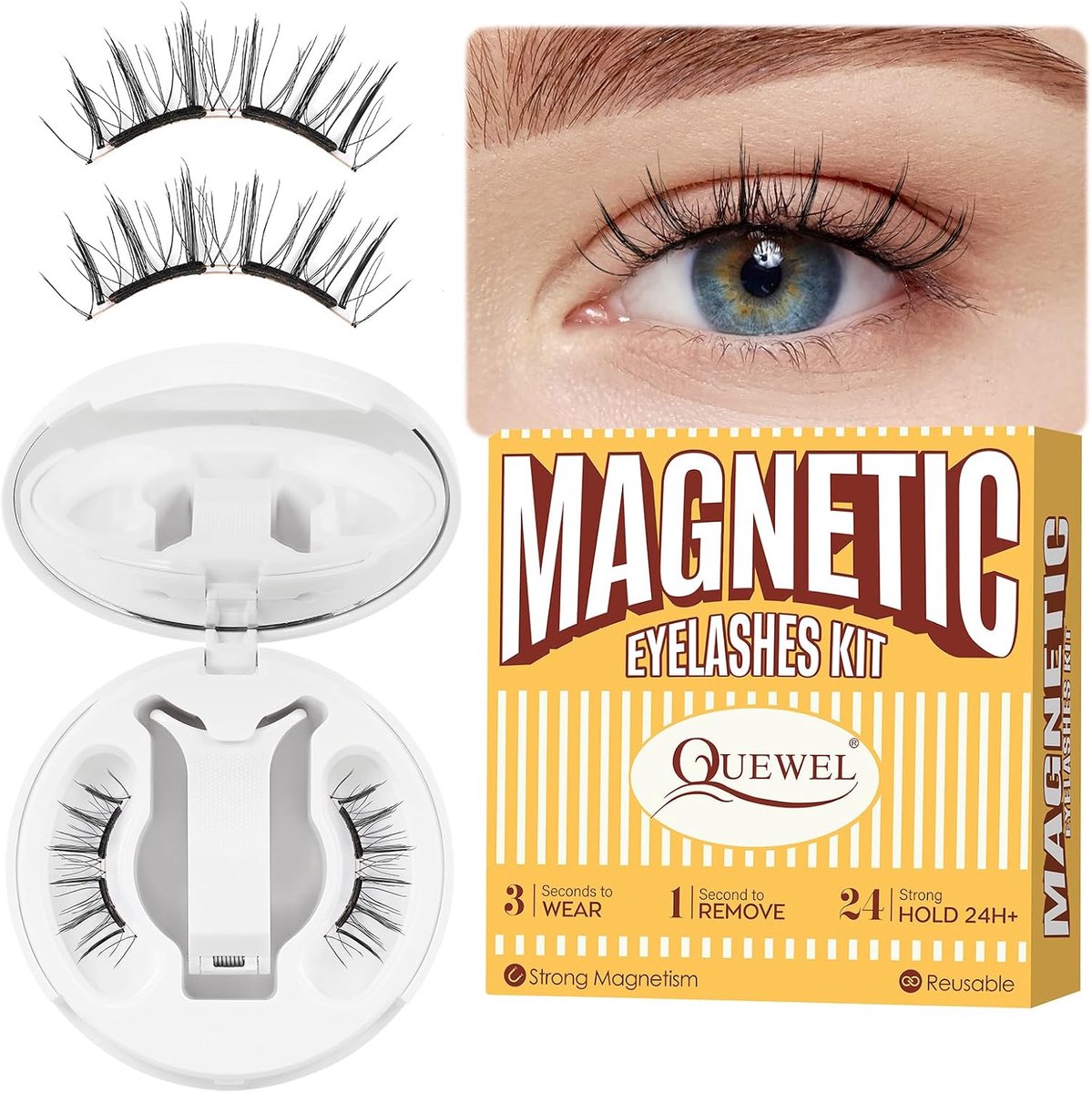 Magnetische wimpers met applicator - zachte magnetische wimpers - herbruikbaar - ideaal voor beginners - ShopVlot