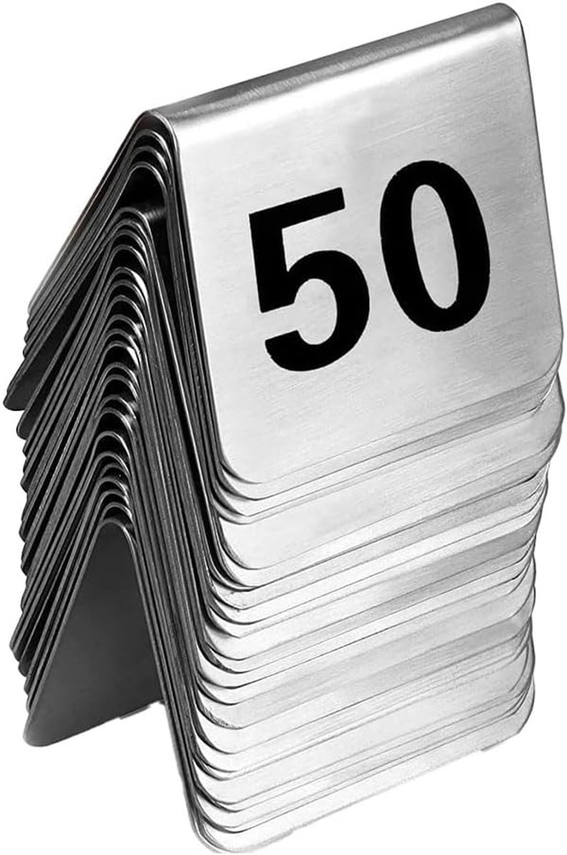 Tafelnummerborden 50 Stuks - Stapelbare Tafelnummerkaarten - Dubbelzijdige Zwarte Cijfers - Verbeterde Herkenbaarheid - ShopVlot
