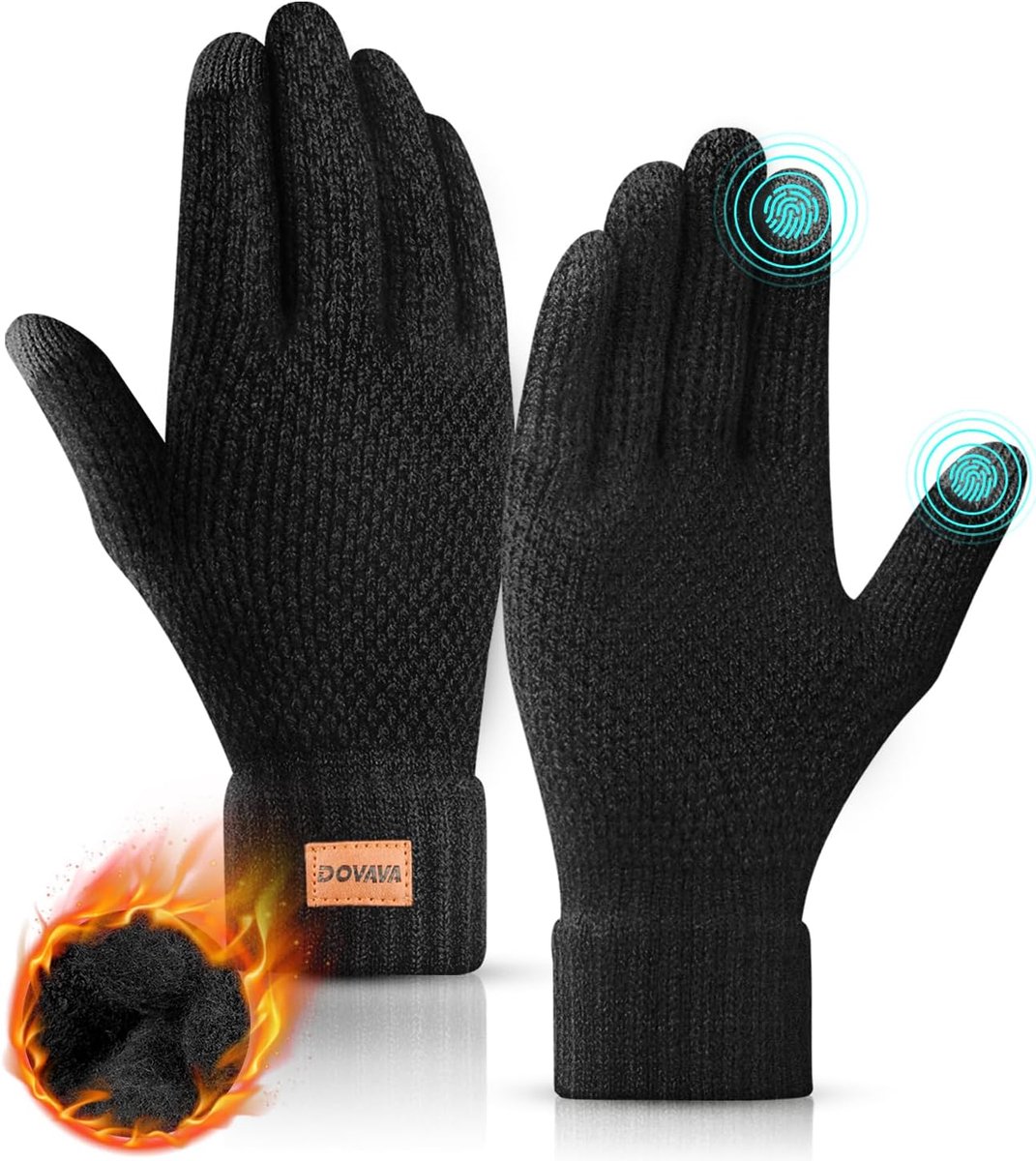 Winterhandschoenen voor mannen en vrouwen - Gebreid met fleece voering - Touchscreen ontwerp - ShopVlot