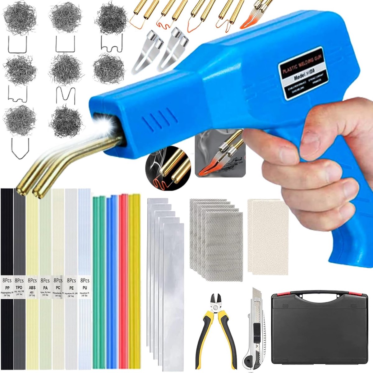 Plastic lasmachine 220 W - 2-in-1 met 800 lasnagels - snelle verwarming - ideaal voor bumperreparatie - ShopVlot