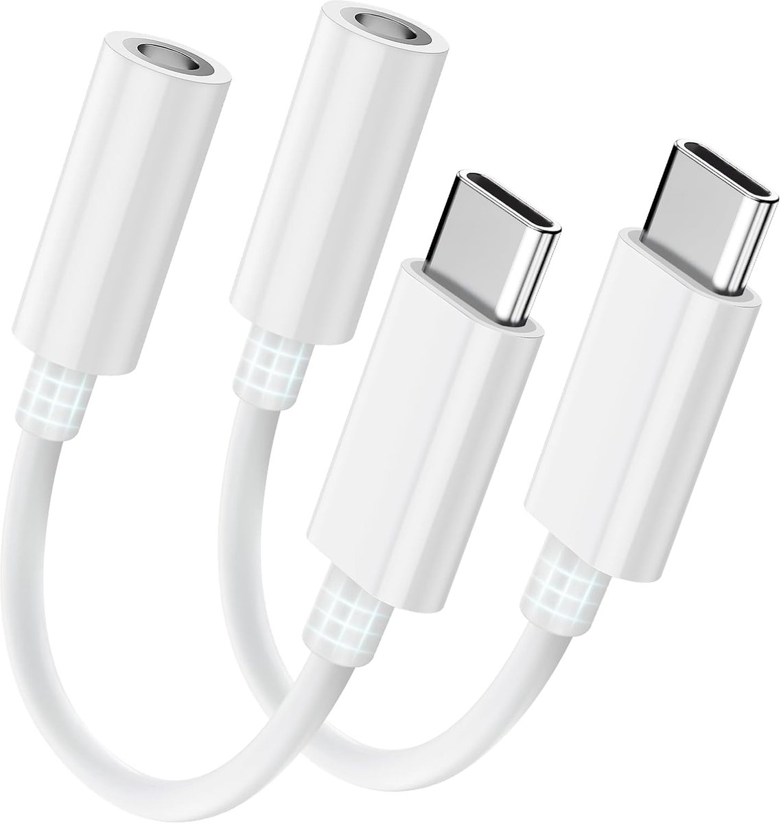 Adapter hoofdtelefoon naar USB C - 2 stuks - compact design - ideaal voor muziek en bellen - ShopVlot