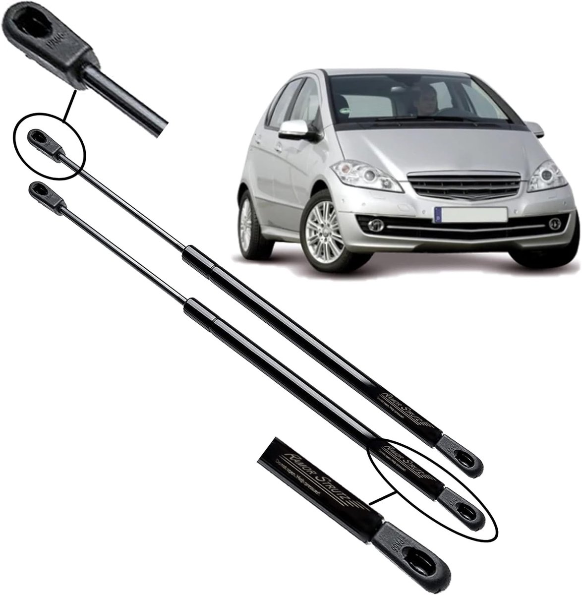 Gasveer achterklep 500 mm - 2x vervangingsveer - 430N kracht - eenvoudig te installeren - ShopVlot