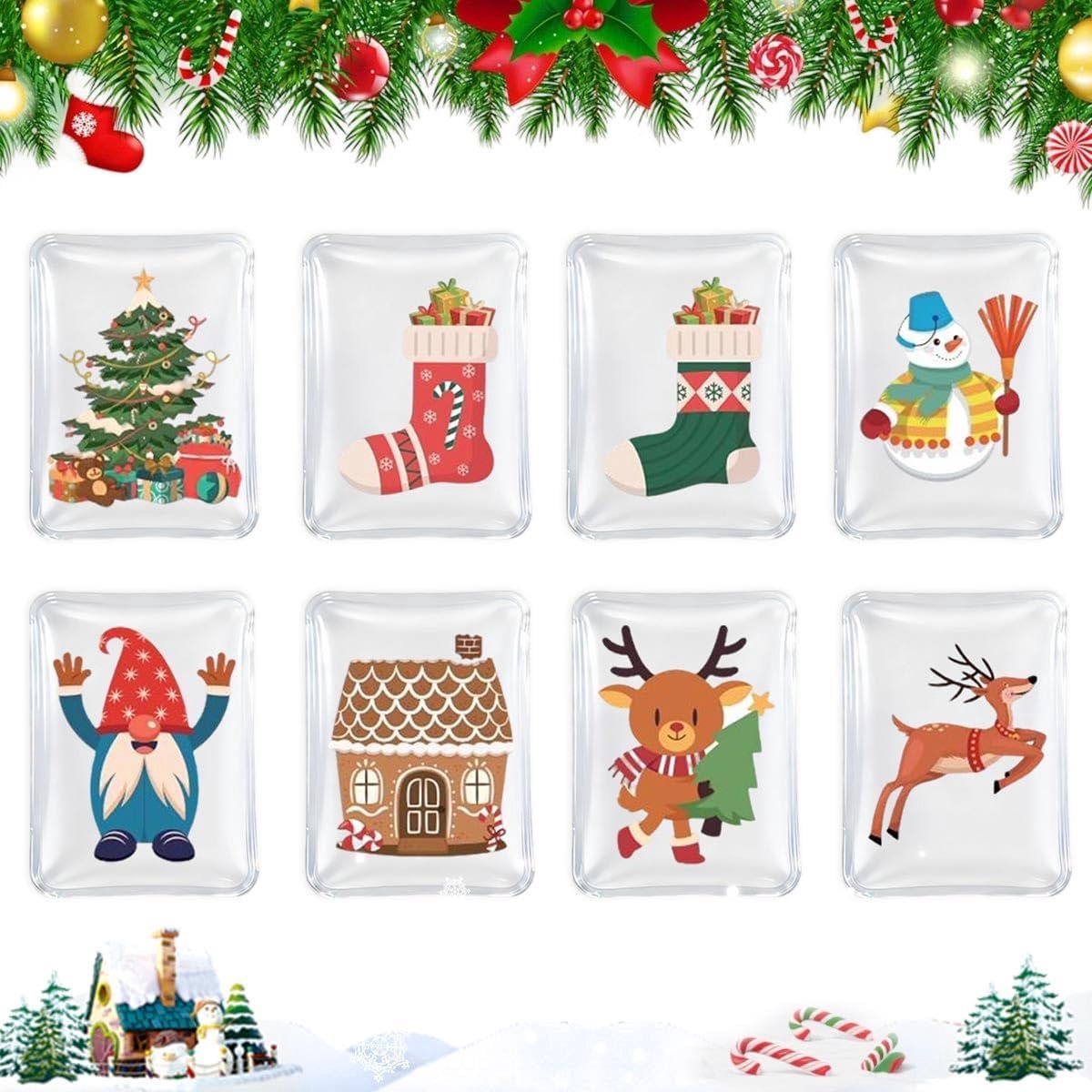 Handwarmers set van 8 - herbruikbare vingerwarmers - schattige pinguin afbeeldingen - ideaal voor koude dagen - ShopVlot