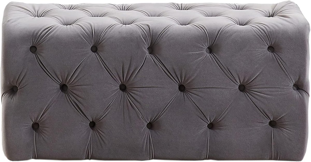 Pouf 100x45 cm - velvet - retro design - perfect als voetensteun - ShopVlot