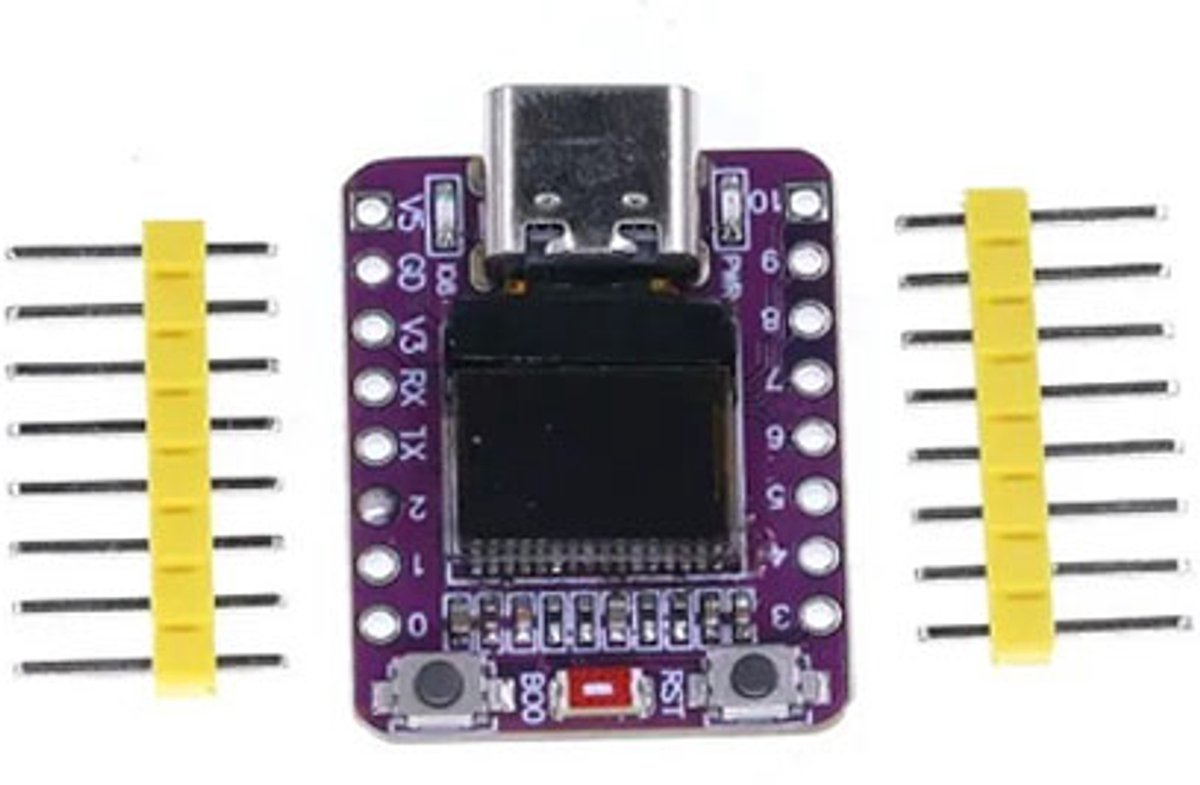 ESP32-C3 OLED Development Board met 0.42 Inch OLED Module WiFi Bluetooth – Type Paars