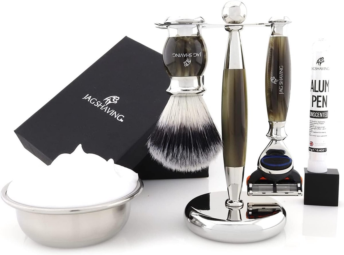 Scheerset 4-delig - Jag's Lee Range - Kunststof handvat - Luxe scheren met veiligheidsscheermes - ShopVlot