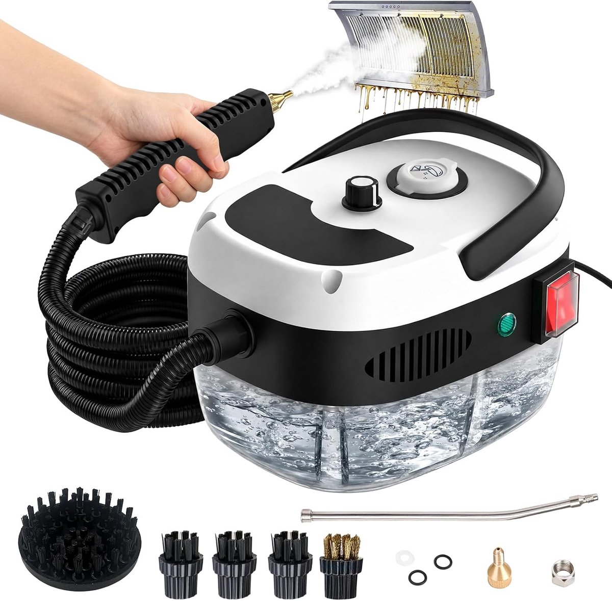 Stoomreiniger met 6 accessoires - multifunctioneel - krachtige stoom - voor een grondige reiniging - ShopVlot