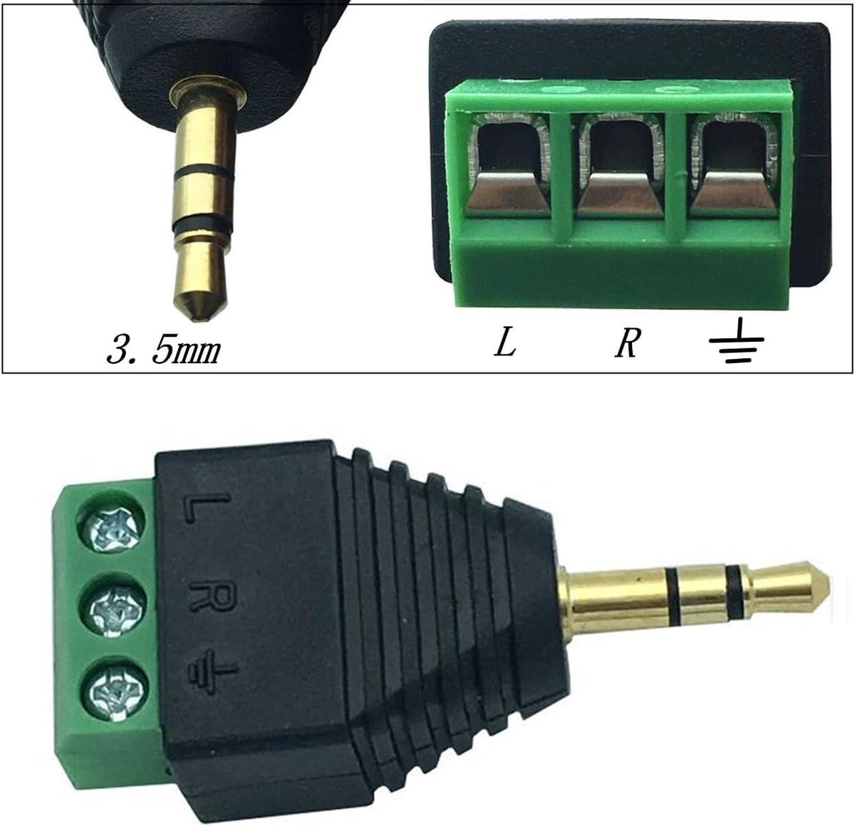 Jackplug stereo TRS 3.5mm - 3 pin reparatieadapter - zonder solderen - eenvoudig te gebruiken voor AUX-kabels - ShopVlot