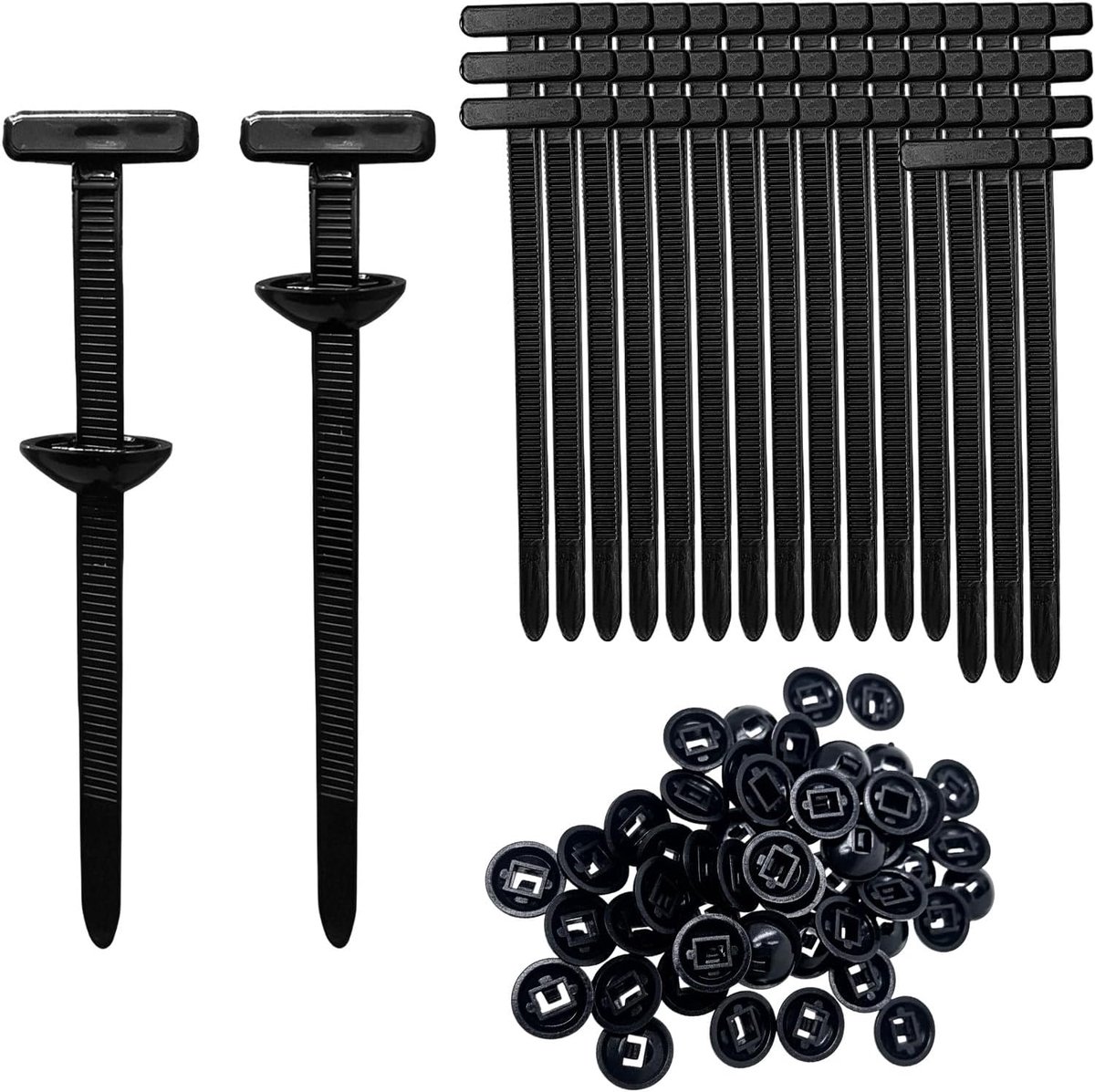 Kabelbinders 90 mm - zwart nylon - met bijpassende gesp - ideaal voor kabelbeheer - ShopVlot