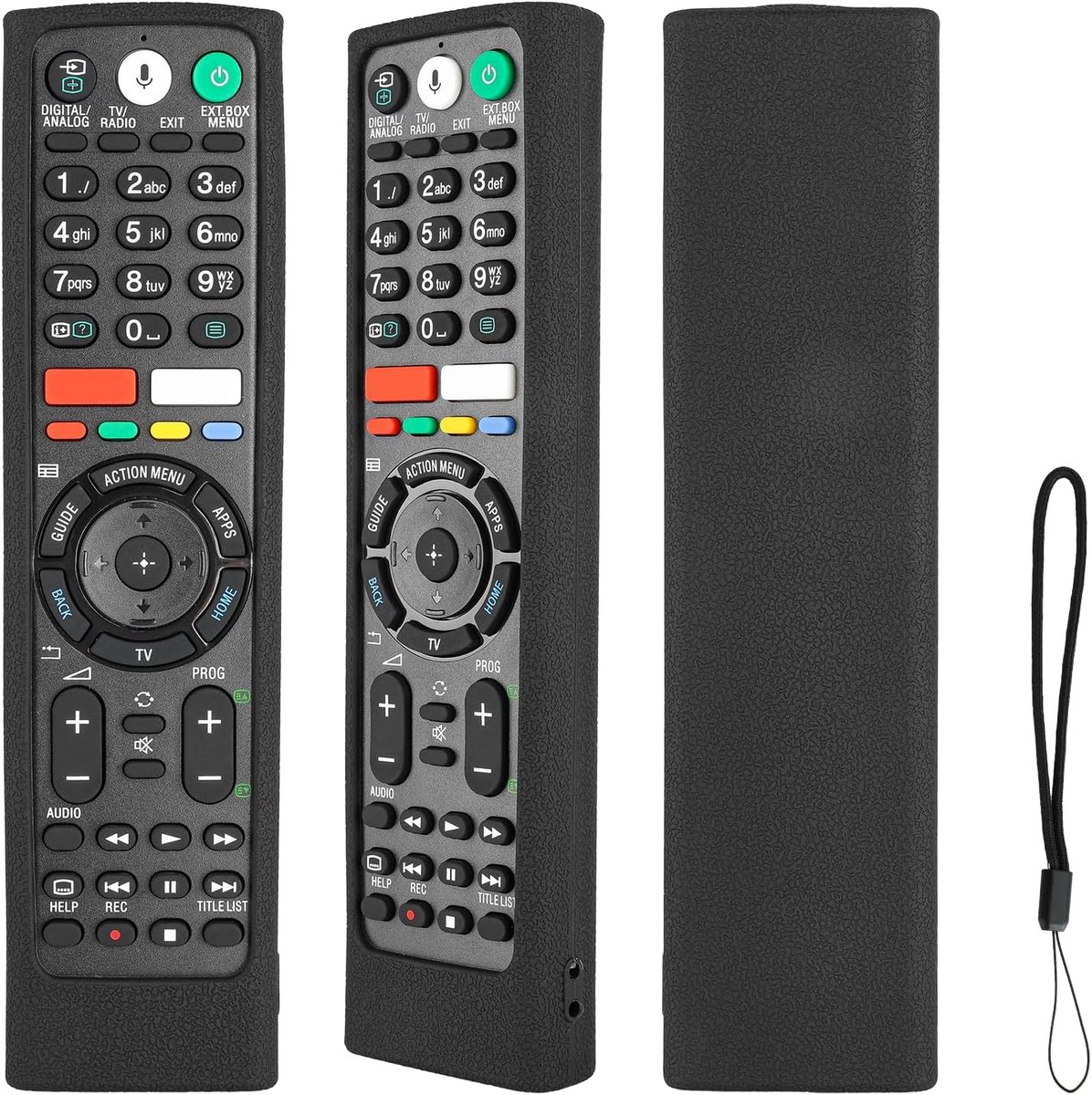 Afstandsbediening silicone hoes - zwart - schokbestendig - bescherming voor Sony TV - ShopVlot