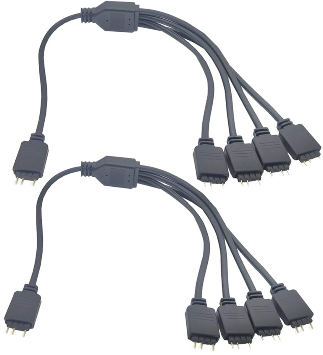 ARGB LED verlengkabel 30cm - 2 stuks - 1 naar 4 RGB Y-verdeling - Eenvoudige kabelrouting - ShopVlot