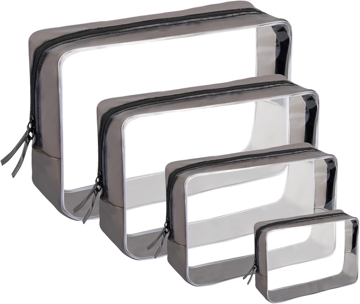 Toilettas set 4-delig - Doorzichtig PVC - Waterdicht en duurzaam - Ideaal voor reizen - ShopVlot