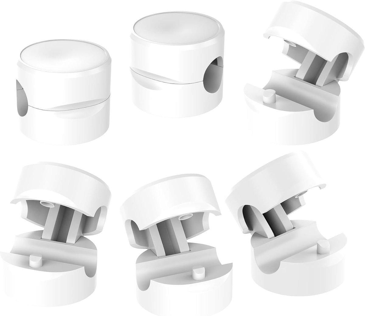 Kabelorganizer Clips set van 6 - Zelfklevende kabelhouders - Niet draaiend ontwerp - Voor een opgeruimde werkplek - ShopVlot