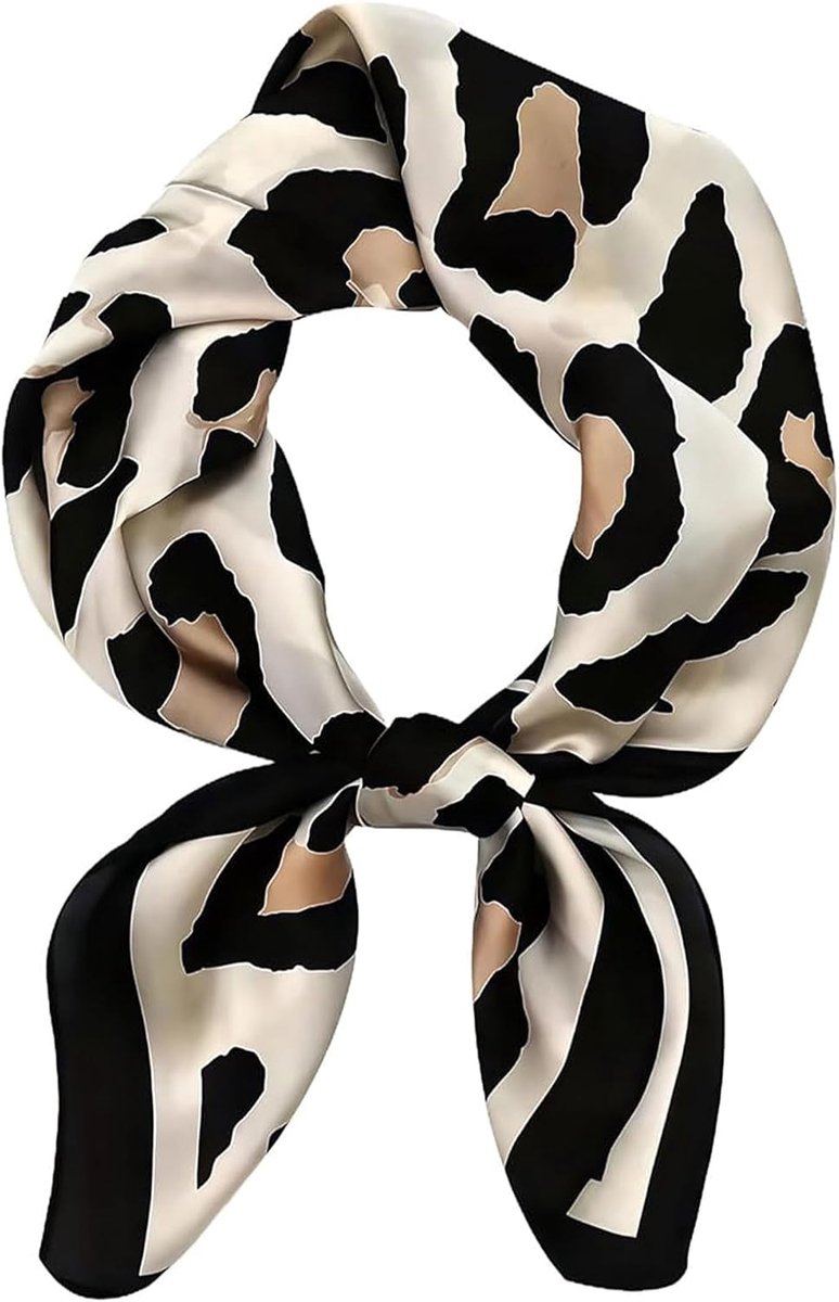 Zijden sjaal 70 x 70 cm - luipaardpatroon - zijdezacht - veelzijdig accessoire voor haar - ShopVlot